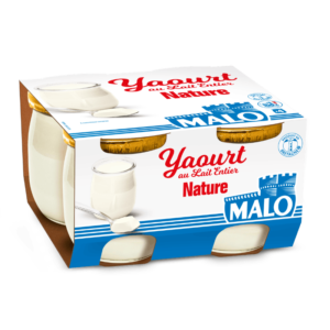 Yaourt pot verre au lait entier Malo Nature x4