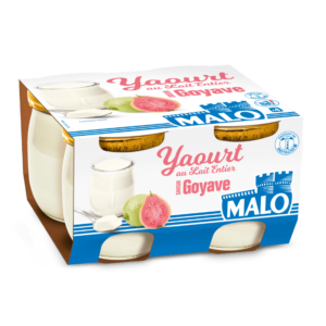 Yaourt pot verre au lait entier Malo Saveur Goyave x4