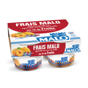Fromage frais Malo with a layer of fruits