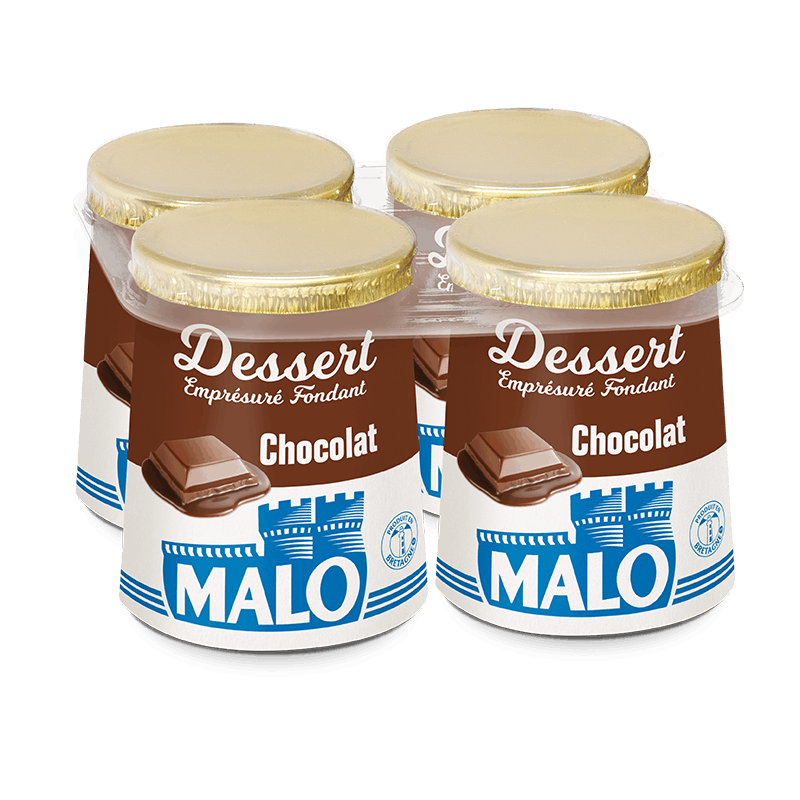 Pack de 4 desserts fondants emprésurés chocolat Malo