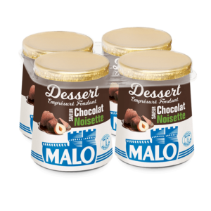 Pack de 4 desserts fondants emprésurés chocolat noisette Malo